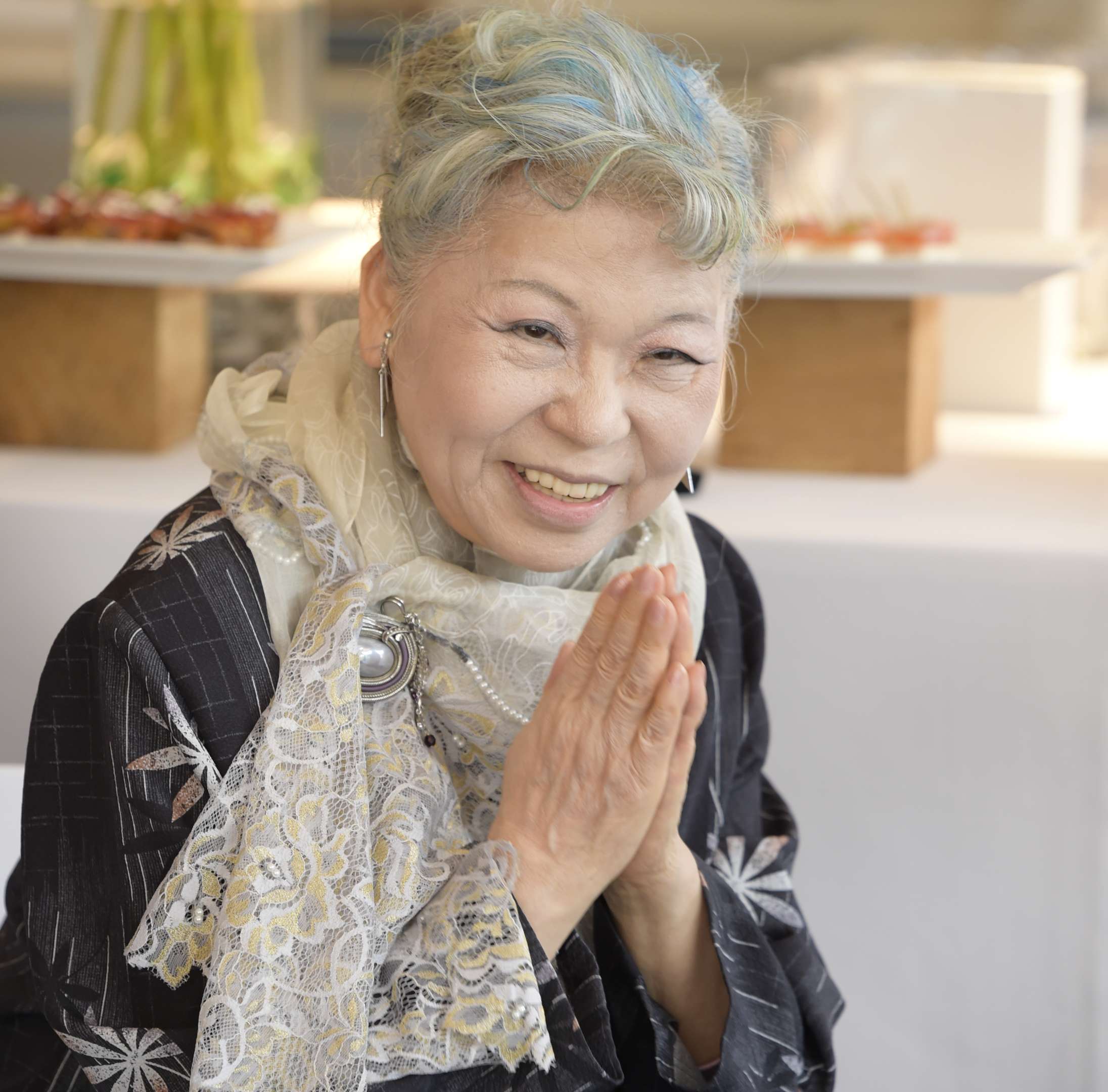 Her Holiness Shinso Ito with hands joined in gassho